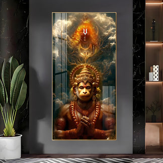 Hanuman ji  Premium Acrylic Glow Light Frame