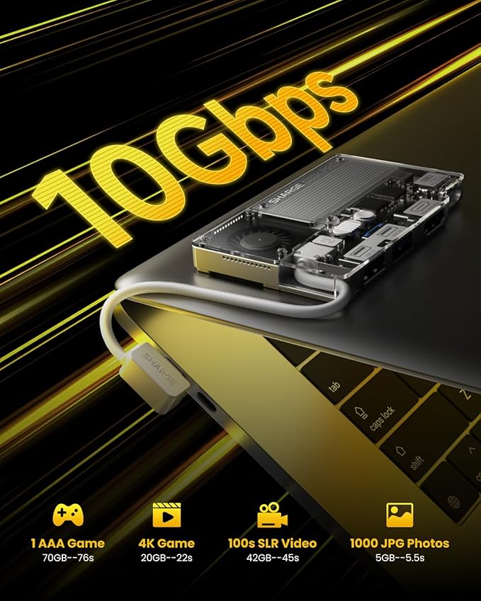 Disk Pro | 4-ports Hub丨Ice-storm Cooler丨Max 4TB丨10Gbps丨MagSafe Compatible丨HDMI 2.1丨Built-in Cable