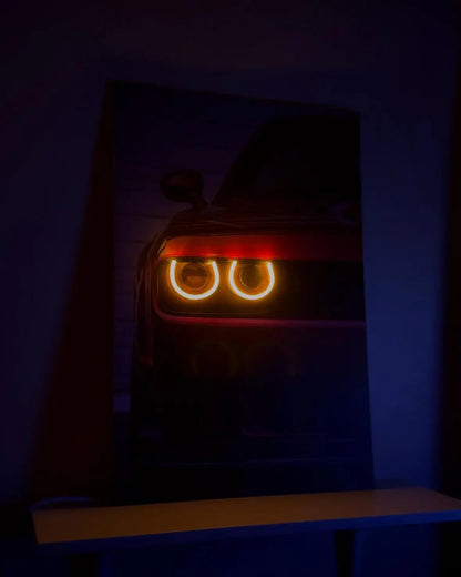 Dodge Challenger NEON Poster (yellow LED) - Essentials Series