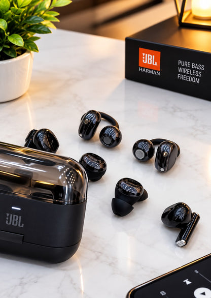 🔥 6-in-1 Wireless JBL Earbuds with Charging Case – Premium Sound & Long Battery Life