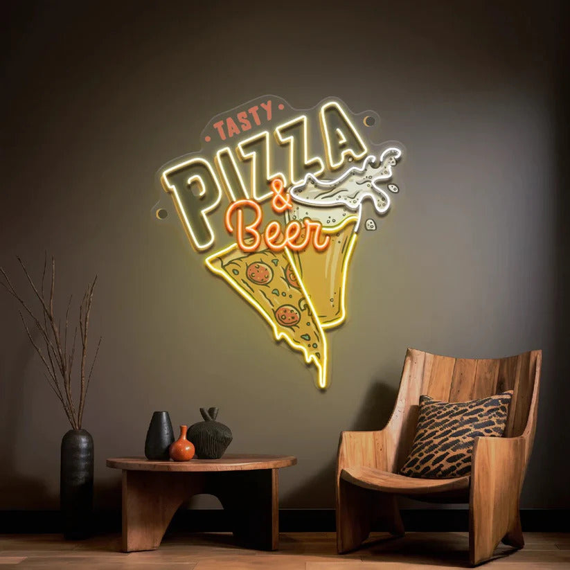Pizza & Beer Acrylic Artwork