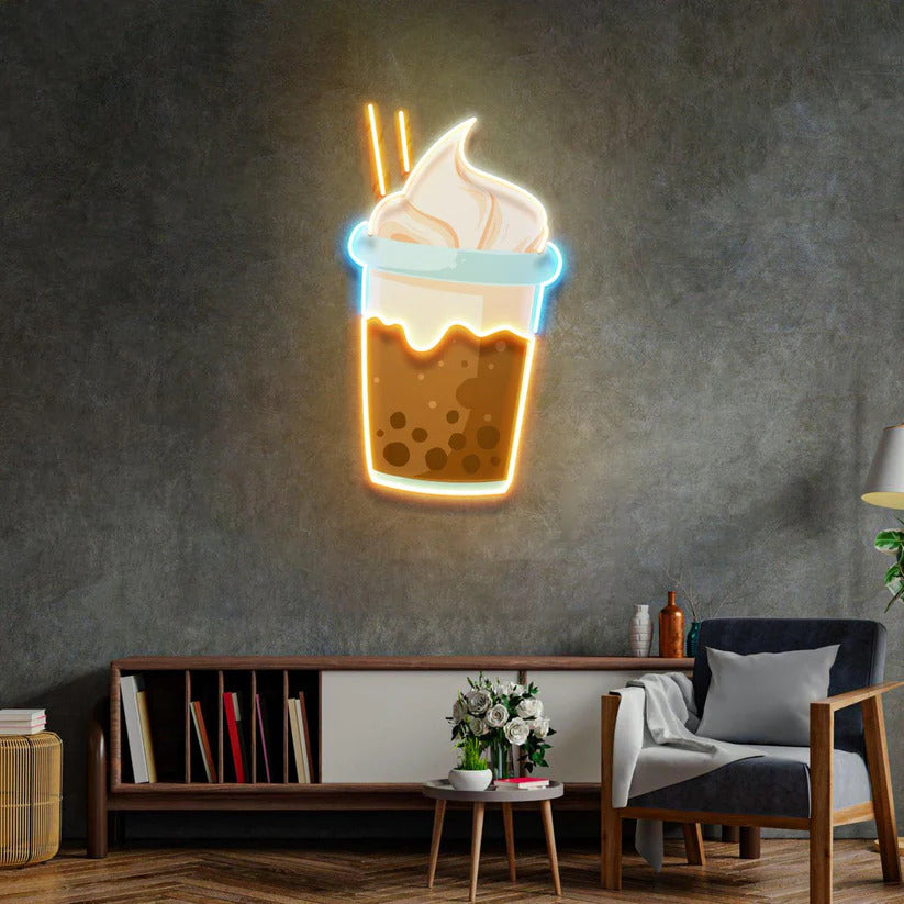 Choco Milktea Led Neon Acrylic Artwork