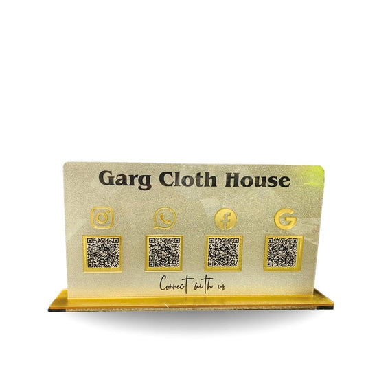3-in-1 Golden Frosted QR Standee with Payment QR