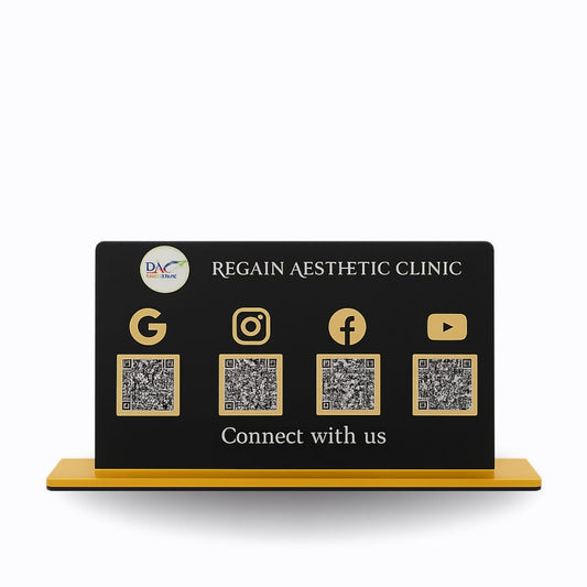 Black Colour 4 QR Digital Standee