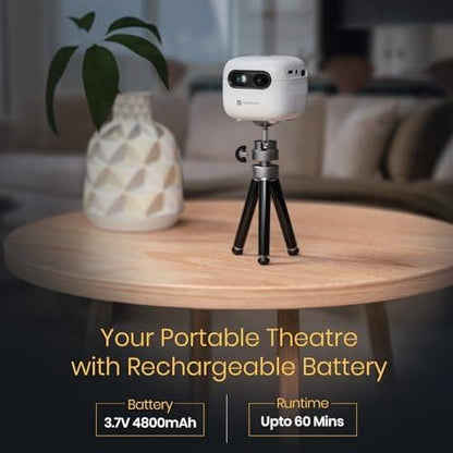 Pico 14 Rechargeables DLP Mini Projector| 720p Full HD | 1600 Lumens | Upto 100" Display | Auto Keystone & Focus | Wi-Fi/Bluetooth