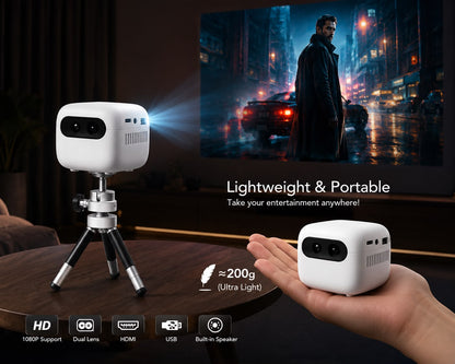 Pico 14 Rechargeables DLP Mini Projector| 720p Full HD | 1600 Lumens | Upto 100" Display | Auto Keystone & Focus | Wi-Fi/Bluetooth