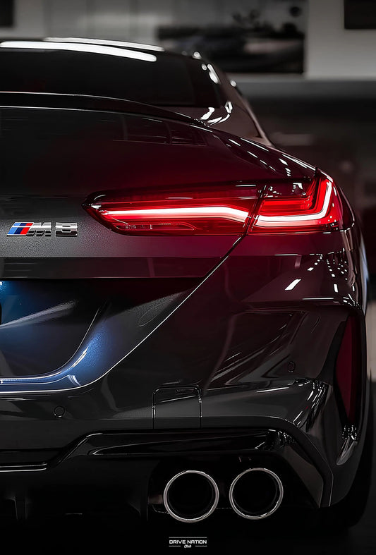 BMW m8 NEON Poster (Red LED) - Essentials Series