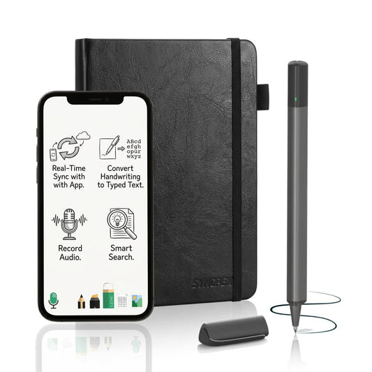 SyncPen Digital Notebook Pen Set – Real Time Sync from Paper to App, Bluetooth Smart Pen with OCR, Audio Recording & Cloud Storage | iOS & Android Compatible